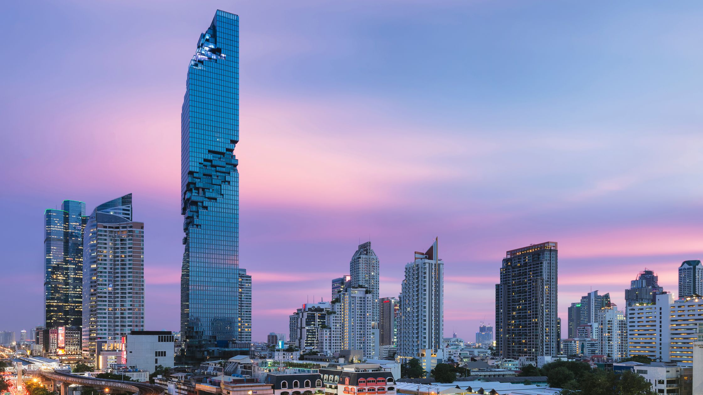 Abu Dhabi skyline at dusk