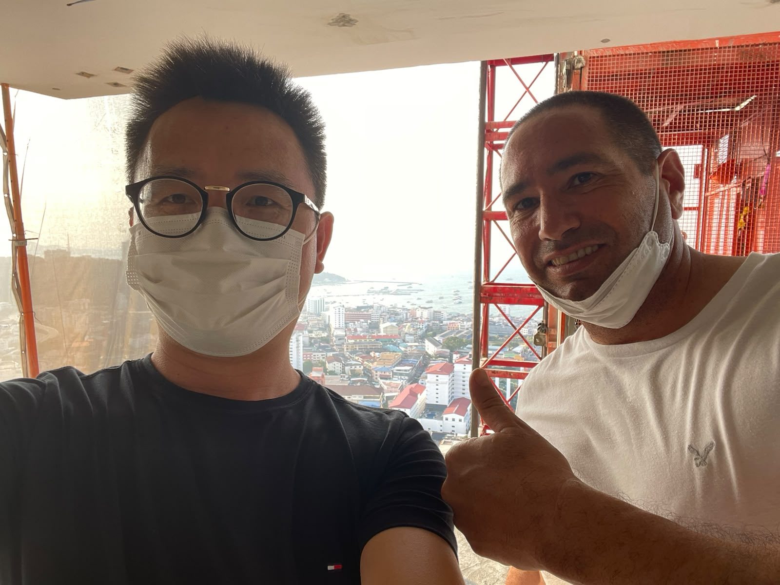 Construction site visit overlooking Pattaya bay